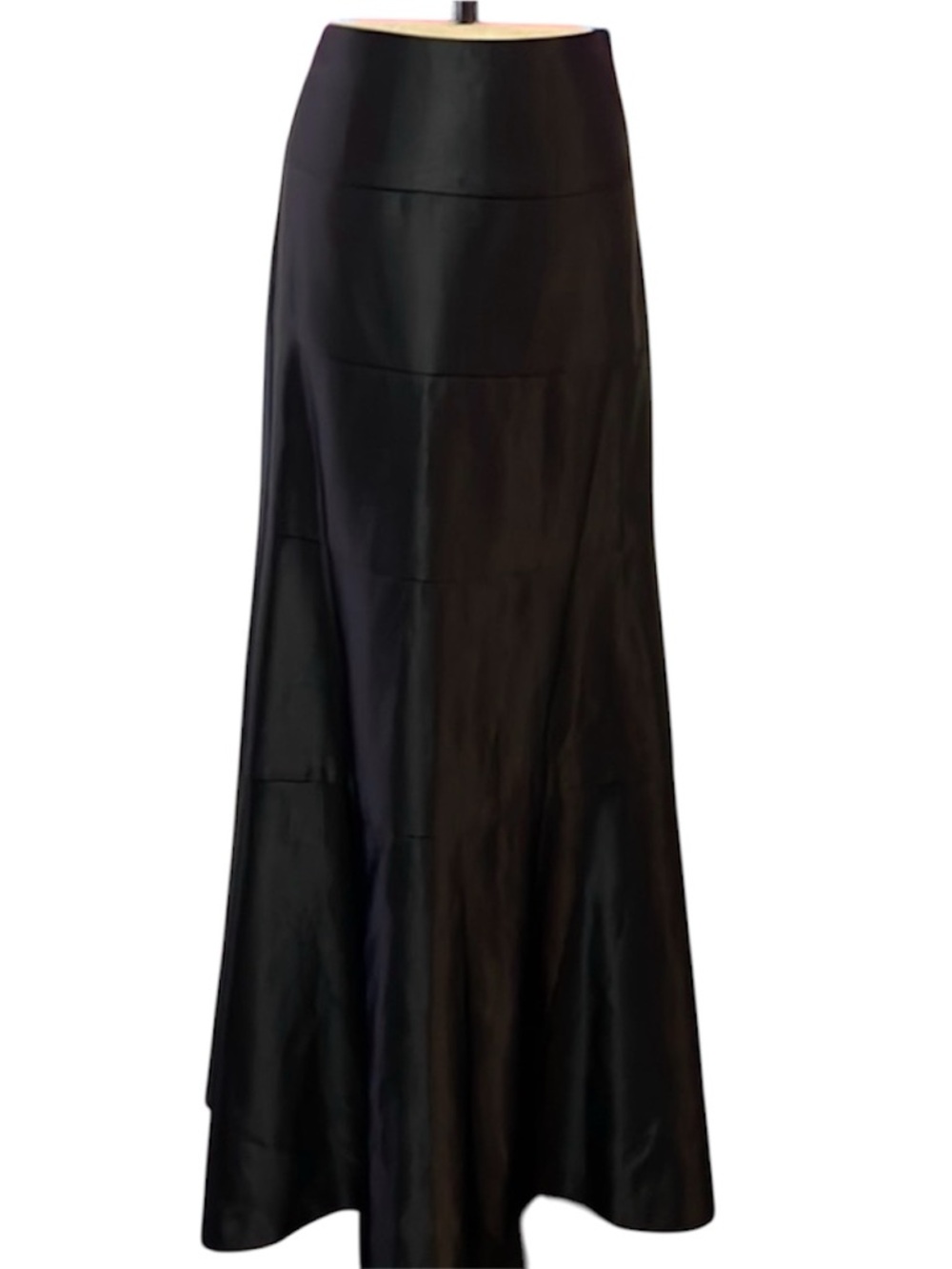 Bcbgmaxazria Black Satin Maxi Long Skirt Size 4